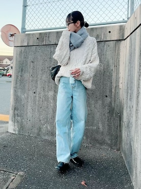 YURIさんの「ベーシックカラバリシンプルマフラー」を使ったコーディネート