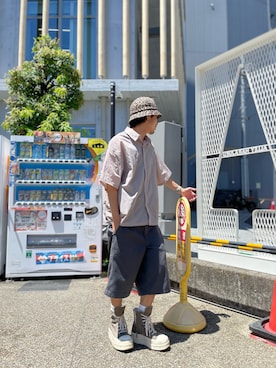 「WHITELAND（ホワイトランド）のアイテム（シャツ/ブラウス）」を使った、keita0910さん（メンズ・172cm）の夏コーディネート