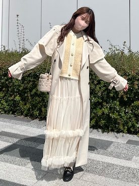 「WEARyouthコーデ」｜「アイテム（トレンチコート）」を使った、すちゃさん（レディース・160cm）の春コーディネート