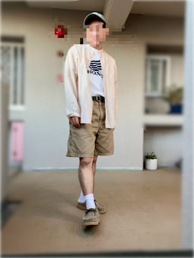 「アイテム（モカシン/デッキシューズ）」を使った、小さなgigaさん（メンズ・160cm）の秋コーディネート