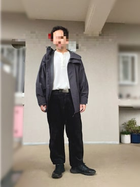 「アイテム（マウンテンパーカー）」を使った、小さなgigaさん（メンズ・160cm）の秋コーディネート