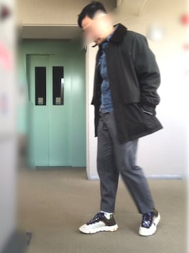 「アイテム（デニムジャケット）」を使った、小さなgigaさん（メンズ・160cm）の春コーディネート