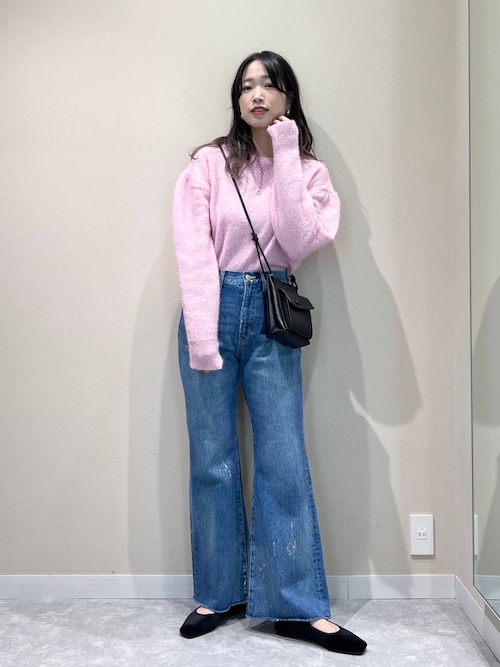 LOWRYS FARM シンプルニット M セール】ラメボリュームプルオーバーLS 973820（ニット/セーター