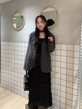 「アイテム（ヘアピン）」を使った、ぐっちさん（レディース・166cm）の秋コーディネート