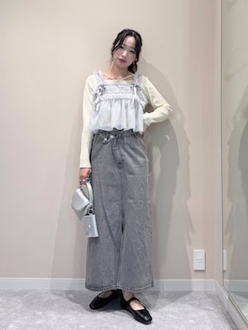 「LOWRYS FARM（ローリーズファーム）のＣＯＮＥ／アシメタイトスカート　252608（スカート）」を使った、ぐっちさん（レディース・166cm）の冬コーディネート