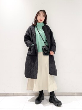 「ローリーズファーム(LOWRYS FARM)」｜「アイテム（ノーカラーコート）」を使った、ぐっちさん（レディース・165cm）の秋コーディネート
