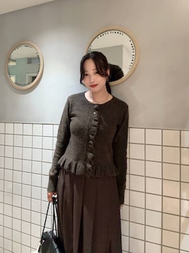 「LOWRYS FARM（ローリーズファーム）のラナテックプリーツロングスカート  455463（スカート）」を使った、ぐっちさん（レディース・166cm・30代）の秋コーディネート