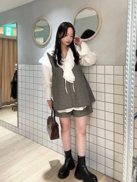 「アイテム（チョーカー）」を使った、ぐっちさん（レディース・166cm・30代）の秋コーディネート