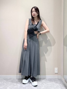 「LOWRYS FARM（ローリーズファーム）のステンレスプレートネックレス　973053（ネックレス）」を使った、ぐっちさん（レディース・166cm・20代）の夏コーディネート