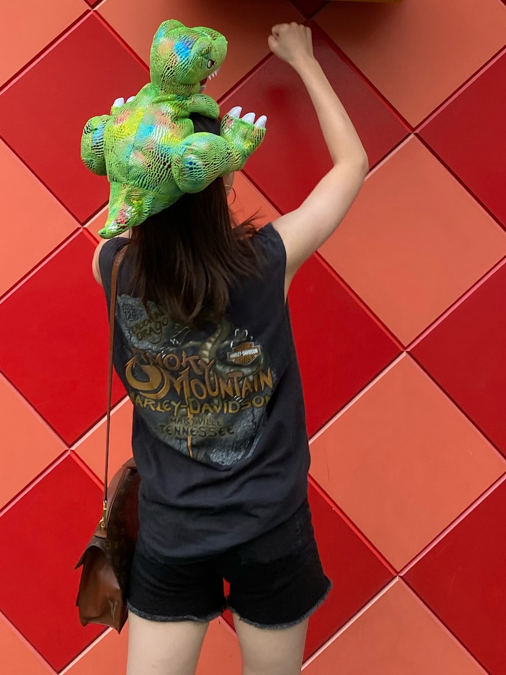 「HARLEY-DAVIDSON、USJ、ドクターマーチン、ハーレーダビッドソン」｜「H&Mのアイテム（デニムパンツ、ブラック系）」を使った、小鳥さん（レディース・171cm）の夏コーディネートの1枚目の写真