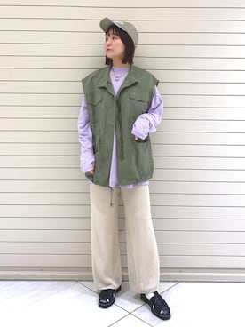 「alleybywcloset」｜「アイテム（帽子）」を使った、Motohashi Kayokoさん（レディース・162cm）の春コーディネート