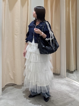 「w closet（ダブルクローゼット）のアイテム（ジャケット/アウター）」を使った、Motohashi Kayokoさん（レディース・162cm）の春コーディネート