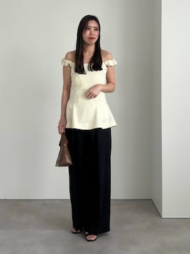 「UR'S（ユアーズ）のギャザーキャミチュニックブラウス（シャツ/ブラウス、ホワイト系）」を使った、ur'sさん（レディース・168cm）の春コーディネート