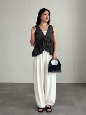 「UR'S（ユアーズ）のアイテム（パンツ）」を使った、ur'sさん（レディース・155cm）の春コーディネート