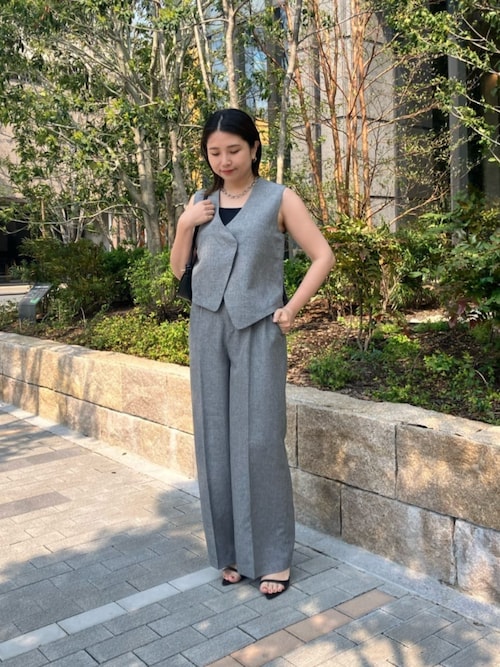 アシンメトリートップス×ワイドパンツ セットアップ 上品 夏 楽天市場】セットアップ パンツスーツ レディース 送料無料