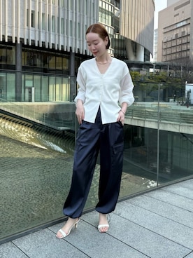 「urs」｜「アイテム（パンツ）」を使った、ur'sさん（レディース・162cm）の春コーディネート