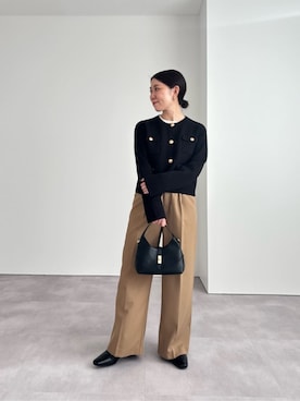 「アイテム（パンツ、イエロー系）」を使った、ur'sさん（レディース・154cm）の秋コーディネート