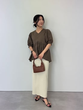 「urs」｜「アイテム（スカート）」を使った、ur'sさん（レディース・157cm）の春コーディネート