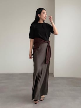 「アイテム（カーディガン/ボレロ、ブラウン系）」を使った、ur'sさん（レディース・169cm）の夏コーディネート