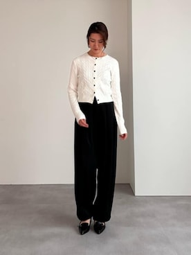 「UR'S（ユアーズ）のスリングバックローファー（ローファー、ブラック系）」を使った、ur'sさん（レディース・158cm）の夏コーディネート