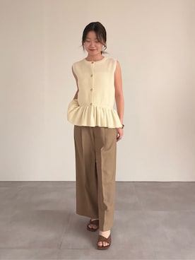 「UR'S（ユアーズ）のアイテム（パンツ）」を使った、ur'sさん（レディース・155cm）の春コーディネート