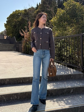 「アイテム（ノーカラージャケット）」を使った、ur'sさん（レディース・155cm）の春コーディネート