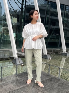 「urs」｜「アイテム（パンツ）」を使った、ur'sさん（レディース・153cm）の春コーディネート