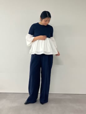 「UR'S（ユアーズ）のアイテム（Tシャツ/カットソー）」を使った、ur'sさん（レディース・158cm）の冬コーディネート