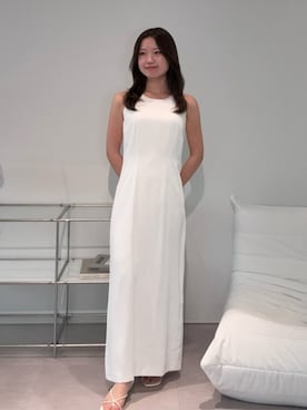 「UR'S（ユアーズ）の4.5cmヒールノットサンダル（サンダル、ホワイト系）」を使った、ur'sさん（レディース・168cm）の春コーディネート