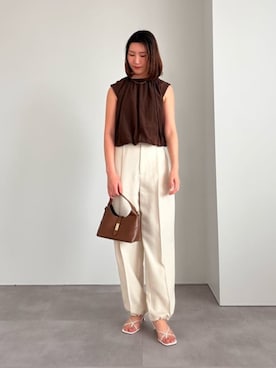 「UR'S（ユアーズ）のアイテム（パンツ）」を使った、ur'sさん（レディース・169cm）の春コーディネート