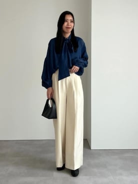 「ボウタイブラウス」｜ur'sさん（レディース・168cm）の夏コーディネート