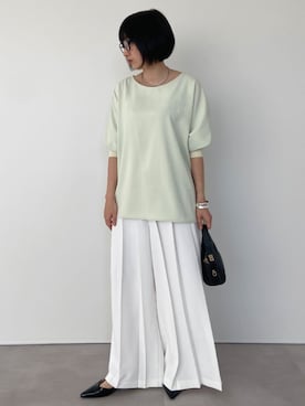 「urs」｜「アイテム（パンツ）」を使った、ur'sさん（レディース・157cm）の春コーディネート