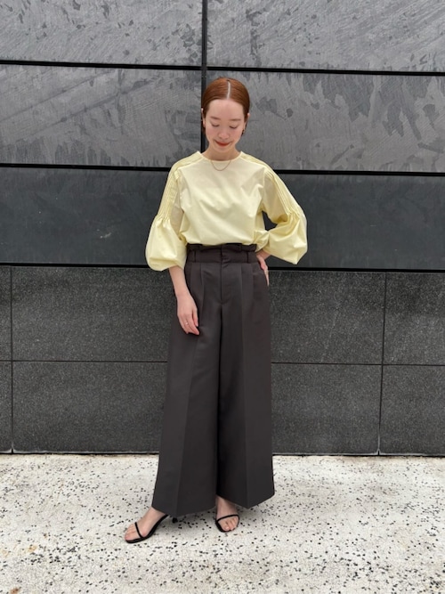 セール】ウエストタックセンタープレスワイドパンツ（その他
