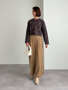 「アイテム（ノーカラージャケット）」を使った、ur'sさん（レディース・169cm）の秋コーディネート