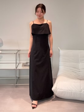 「UR'S（ユアーズ）のアシンメトリーデザインストラップサンダル（サンダル、ブラック系）」を使った、ur'sさん（レディース・168cm）の春コーディネート