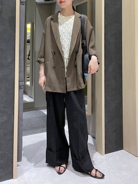 「アイテム（テーラードジャケット）」を使った、みくみょんさん（レディース・159cm）の夏コーディネート