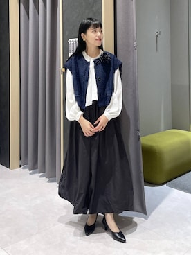 「アイテム（ブローチ/コサージュ）」を使った、みくみょんさん（レディース・159cm）の冬コーディネート