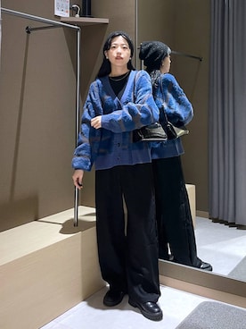 「ウエストゴム」｜「アイテム（ニットキャップ/ビーニー）」を使った、みくみょんさん（レディース・159cm）の冬コーディネート