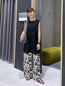「アイテム（チュニック）」を使った、みくみょんさん（レディース・159cm）の夏コーディネート