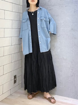 「レプシィム(LEPSIM)」｜「アイテム（ワンピース/ドレス）」を使った、みくみょんさん（レディース・159cm）の夏コーディネート