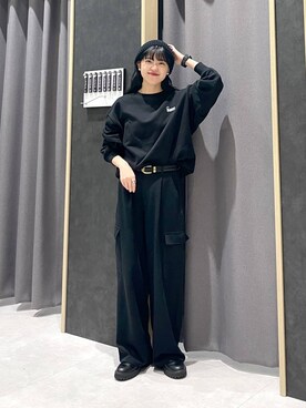 「ウエストゴム」｜「アイテム（ニットキャップ/ビーニー）」を使った、みくみょんさん（レディース・159cm）の冬コーディネート