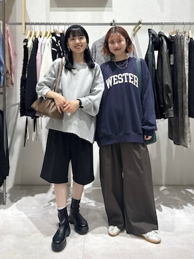 「LEPSIM（レプシィム）のイージーコクーンワイドパンツ　499926（その他パンツ）」を使った、みくみょんさん（レディース・159cm）の秋コーディネート