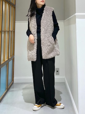 「リブタートルネック」｜みくみょんさん（レディース・159cm）の秋コーディネート