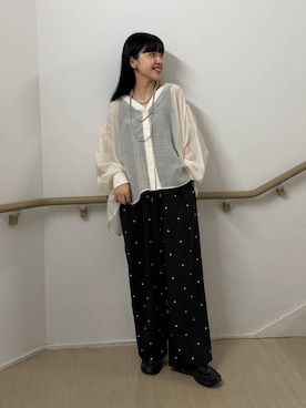 「LEPSIM（レプシィム）の3連ボールネックレス　287544（ネックレス、シルバー系）」を使った、みくみょんさん（レディース・159cm）の春コーディネート
