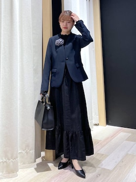 「LEPSIM（レプシィム）のフェイクレザーセンターステッチバッグ　990316（ショルダーバッグ）」を使った、みくみょんさん（レディース・159cm）の冬コーディネート