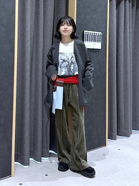「LEPSIM（レプシィム）のSPICE GIRLS LS　1017579（Tシャツ/カットソー、ホワイト系）」を使った、みくみょんさん（レディース・159cm）の秋コーディネート