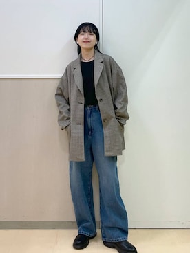 「テーマパーク」｜「アイテム（その他アウター）」を使った、みくみょんさん（レディース・159cm）の秋コーディネート