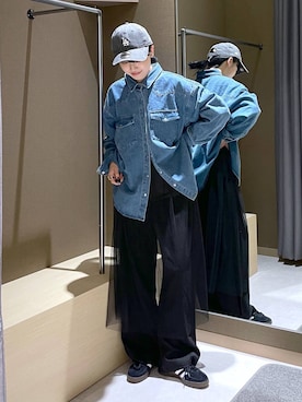 「LEPSIM（レプシィム）の【NEW ERA】ウォッシュ加工キャップ　136173（キャップ）」を使った、みくみょんさん（レディース・159cm）の秋コーディネート