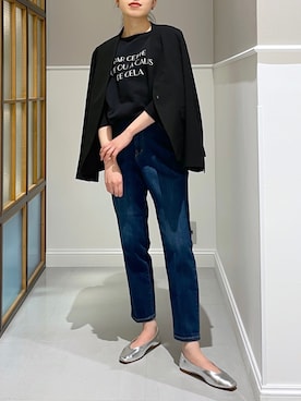 「LEPSIM」｜「アイテム（ノーカラージャケット）」を使った、みくみょんさん（レディース・159cm）の冬コーディネート