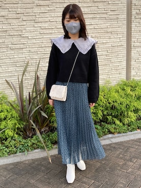 「アイテム（ブーツ、ホワイト系）」を使った、strawberryさん（レディース・164cm）の秋コーディネート